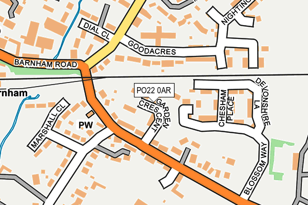 PO22 0AR map - OS OpenMap – Local (Ordnance Survey) PO22 0AR map - OS OpenMap – Local (Ordnance Survey)