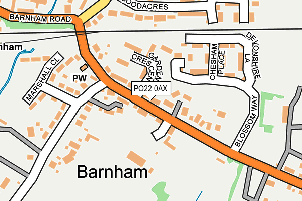 PO22 0AX map - OS OpenMap – Local (Ordnance Survey) PO22 0AX map - OS OpenMap – Local (Ordnance Survey)