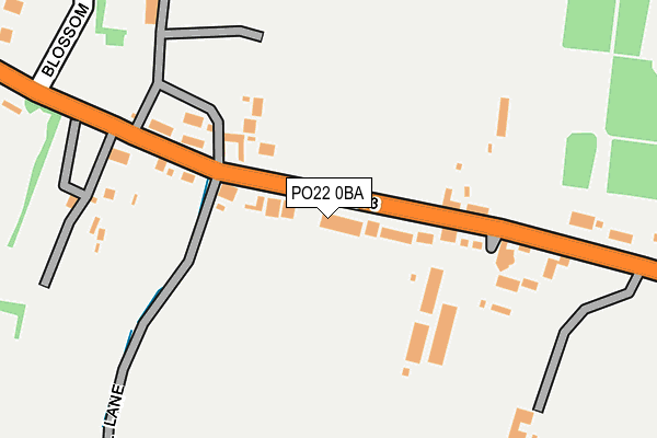 PO22 0BA map - OS OpenMap – Local (Ordnance Survey) PO22 0BA map - OS OpenMap – Local (Ordnance Survey)