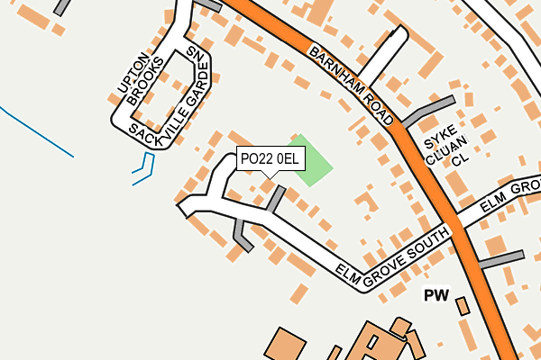 PO22 0EL map - OS OpenMap – Local (Ordnance Survey) PO22 0EL map - OS OpenMap – Local (Ordnance Survey)