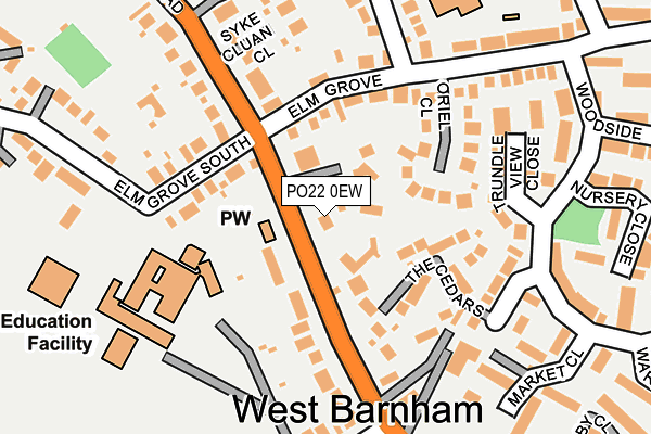 PO22 0EW map - OS OpenMap – Local (Ordnance Survey) PO22 0EW map - OS OpenMap – Local (Ordnance Survey)