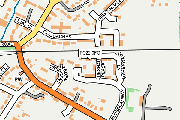 PO22 0FG map - OS OpenMap – Local (Ordnance Survey) PO22 0FG map - OS OpenMap – Local (Ordnance Survey)