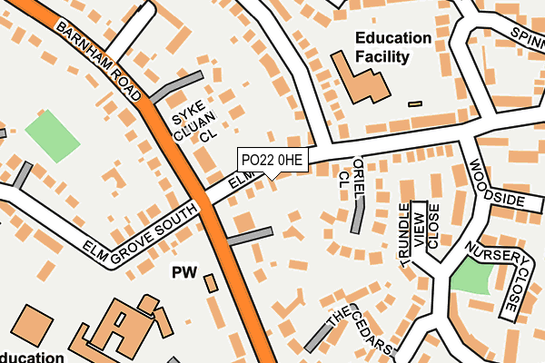 PO22 0HE map - OS OpenMap – Local (Ordnance Survey) PO22 0HE map - OS OpenMap – Local (Ordnance Survey)