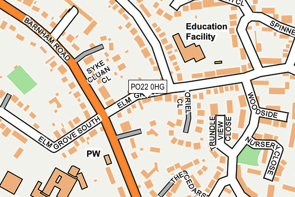 PO22 0HG map - OS OpenMap – Local (Ordnance Survey) PO22 0HG map - OS OpenMap – Local (Ordnance Survey)