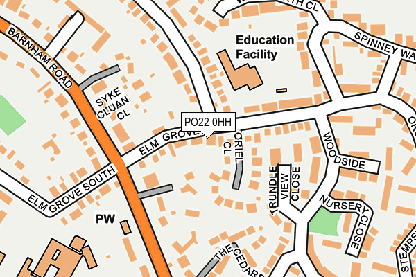 PO22 0HH map - OS OpenMap – Local (Ordnance Survey) PO22 0HH map - OS OpenMap – Local (Ordnance Survey)
