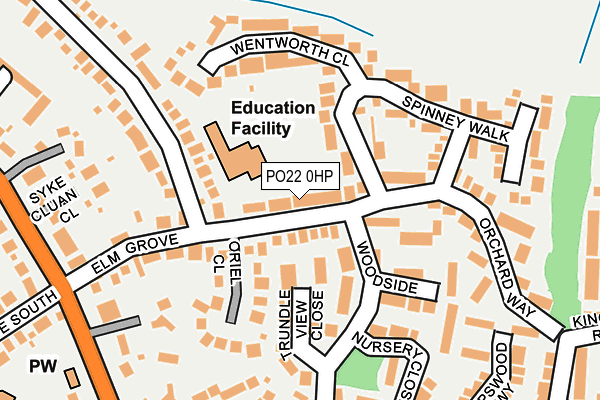 PO22 0HP map - OS OpenMap – Local (Ordnance Survey) PO22 0HP map - OS OpenMap – Local (Ordnance Survey)