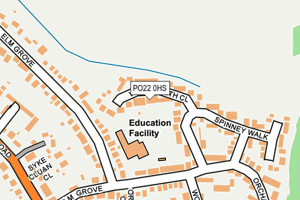 PO22 0HS map - OS OpenMap – Local (Ordnance Survey) PO22 0HS map - OS OpenMap – Local (Ordnance Survey)