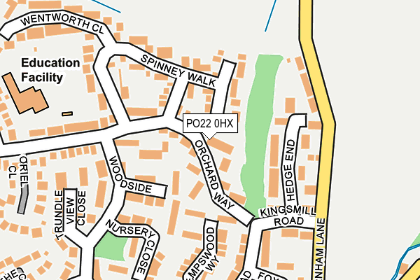 PO22 0HX map - OS OpenMap – Local (Ordnance Survey) PO22 0HX map - OS OpenMap – Local (Ordnance Survey)