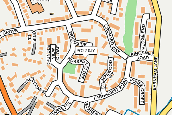 PO22 0JY map - OS OpenMap – Local (Ordnance Survey) PO22 0JY map - OS OpenMap – Local (Ordnance Survey)
