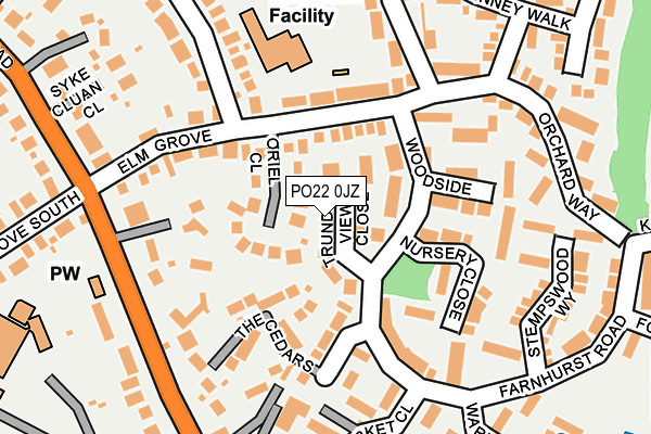 PO22 0JZ map - OS OpenMap – Local (Ordnance Survey) PO22 0JZ map - OS OpenMap – Local (Ordnance Survey)