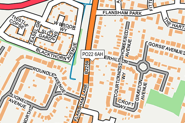 PO22 6AH map - OS OpenMap – Local (Ordnance Survey) PO22 6AH map - OS OpenMap – Local (Ordnance Survey)