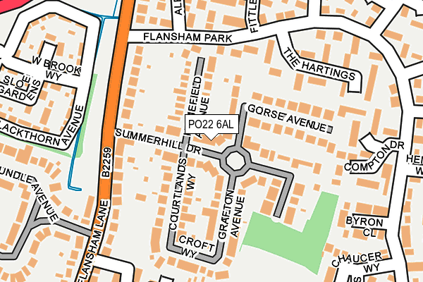 PO22 6AL map - OS OpenMap – Local (Ordnance Survey) PO22 6AL map - OS OpenMap – Local (Ordnance Survey)