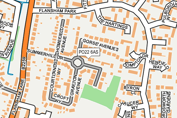 PO22 6AS map - OS OpenMap – Local (Ordnance Survey) PO22 6AS map - OS OpenMap – Local (Ordnance Survey)