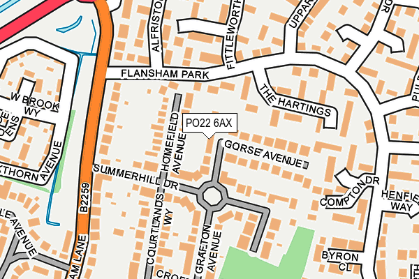 PO22 6AX map - OS OpenMap – Local (Ordnance Survey) PO22 6AX map - OS OpenMap – Local (Ordnance Survey)