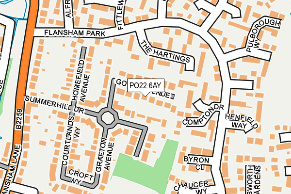 PO22 6AY map - OS OpenMap – Local (Ordnance Survey) PO22 6AY map - OS OpenMap – Local (Ordnance Survey)