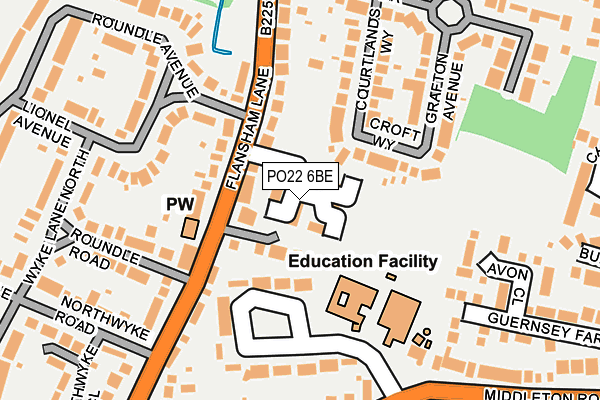 PO22 6BE map - OS OpenMap – Local (Ordnance Survey) PO22 6BE map - OS OpenMap – Local (Ordnance Survey)