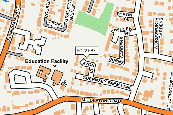 PO22 6BX map - OS OpenMap – Local (Ordnance Survey) PO22 6BX map - OS OpenMap – Local (Ordnance Survey)