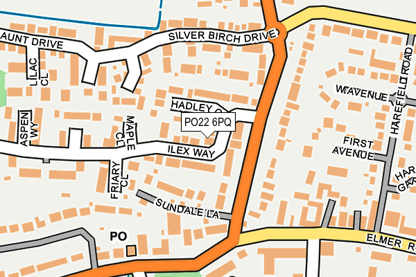PO22 6PQ map - OS OpenMap – Local (Ordnance Survey) PO22 6PQ map - OS OpenMap – Local (Ordnance Survey)