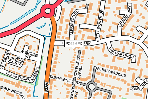 PO22 6PX map - OS OpenMap – Local (Ordnance Survey) PO22 6PX map - OS OpenMap – Local (Ordnance Survey)