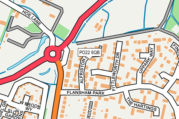 PO22 6QB map - OS OpenMap – Local (Ordnance Survey) PO22 6QB map - OS OpenMap – Local (Ordnance Survey)