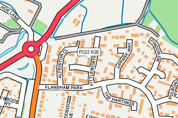 PO22 6QE map - OS OpenMap – Local (Ordnance Survey) PO22 6QE map - OS OpenMap – Local (Ordnance Survey)