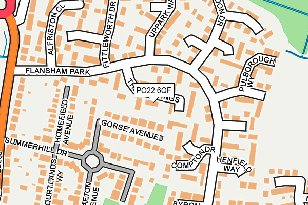 PO22 6QF map - OS OpenMap – Local (Ordnance Survey) PO22 6QF map - OS OpenMap – Local (Ordnance Survey)