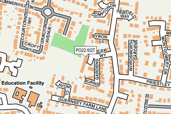 PO22 6QT map - OS OpenMap – Local (Ordnance Survey) PO22 6QT map - OS OpenMap – Local (Ordnance Survey)