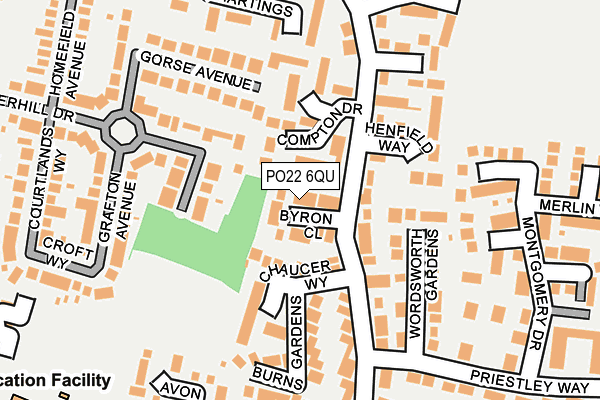PO22 6QU map - OS OpenMap – Local (Ordnance Survey) PO22 6QU map - OS OpenMap – Local (Ordnance Survey)