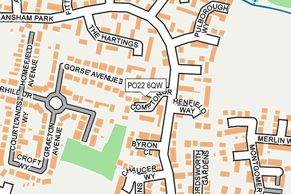PO22 6QW map - OS OpenMap – Local (Ordnance Survey) PO22 6QW map - OS OpenMap – Local (Ordnance Survey)