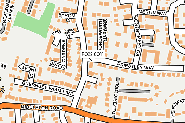 PO22 6QY map - OS OpenMap – Local (Ordnance Survey)