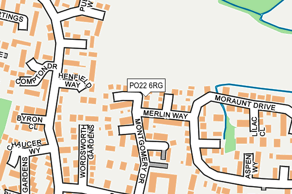 PO22 6RG map - OS OpenMap – Local (Ordnance Survey) PO22 6RG map - OS OpenMap – Local (Ordnance Survey)