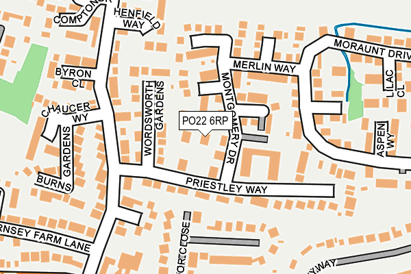 PO22 6RP map - OS OpenMap – Local (Ordnance Survey) PO22 6RP map - OS OpenMap – Local (Ordnance Survey)