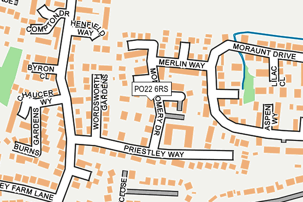 PO22 6RS map - OS OpenMap – Local (Ordnance Survey) PO22 6RS map - OS OpenMap – Local (Ordnance Survey)