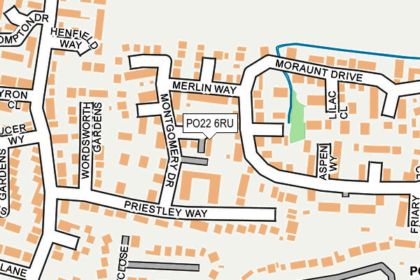 PO22 6RU map - OS OpenMap – Local (Ordnance Survey) PO22 6RU map - OS OpenMap – Local (Ordnance Survey)
