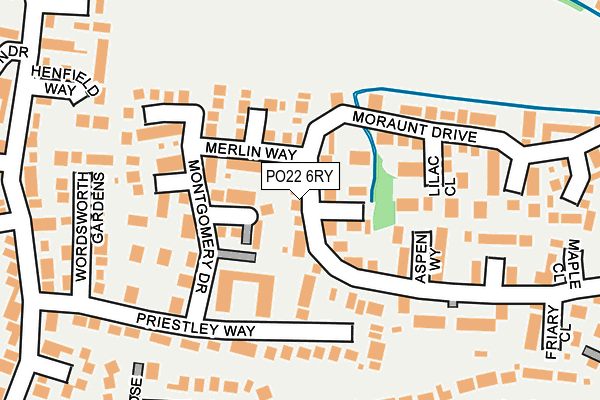 PO22 6RY map - OS OpenMap – Local (Ordnance Survey) PO22 6RY map - OS OpenMap – Local (Ordnance Survey)
