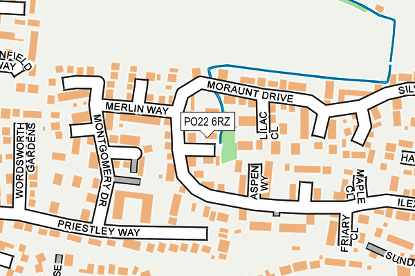 PO22 6RZ map - OS OpenMap – Local (Ordnance Survey) PO22 6RZ map - OS OpenMap – Local (Ordnance Survey)