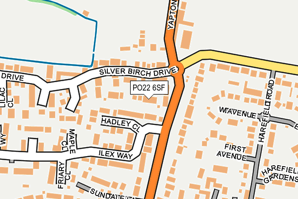 PO22 6SF map - OS OpenMap – Local (Ordnance Survey)