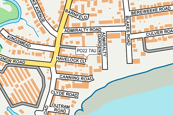 PO22 7AU map - OS OpenMap – Local (Ordnance Survey) PO22 7AU map - OS OpenMap – Local (Ordnance Survey)