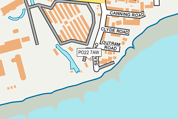 PO22 7AW map - OS OpenMap – Local (Ordnance Survey) PO22 7AW map - OS OpenMap – Local (Ordnance Survey)