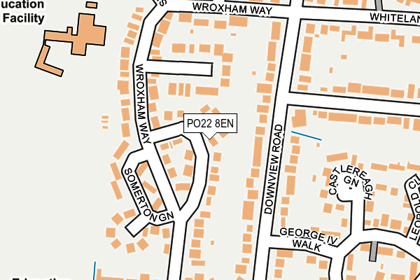 PO22 8EN map - OS OpenMap – Local (Ordnance Survey) PO22 8EN map - OS OpenMap – Local (Ordnance Survey)
