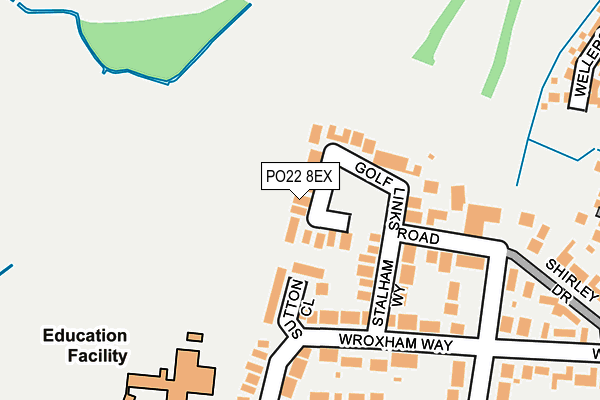 PO22 8EX map - OS OpenMap – Local (Ordnance Survey) PO22 8EX map - OS OpenMap – Local (Ordnance Survey)