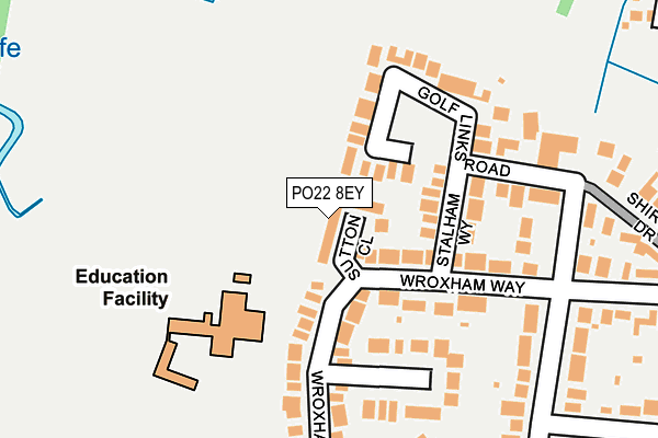 PO22 8EY map - OS OpenMap – Local (Ordnance Survey)
