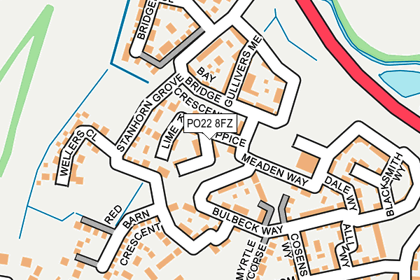PO22 8FZ map - OS OpenMap – Local (Ordnance Survey) PO22 8FZ map - OS OpenMap – Local (Ordnance Survey)