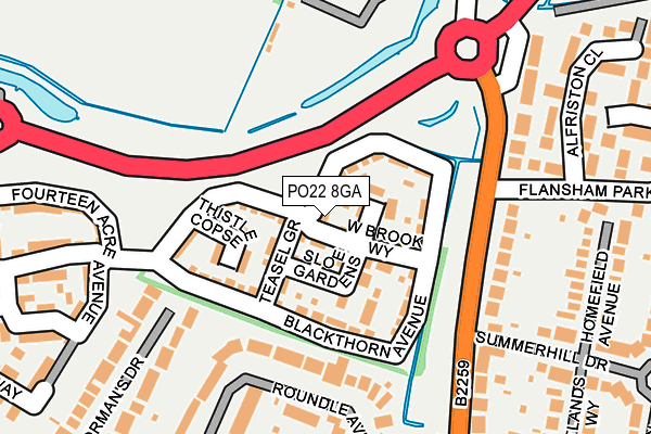 PO22 8GA map - OS OpenMap – Local (Ordnance Survey) PO22 8GA map - OS OpenMap – Local (Ordnance Survey)