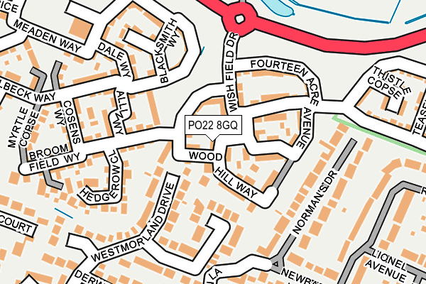 PO22 8GQ map - OS OpenMap – Local (Ordnance Survey) PO22 8GQ map - OS OpenMap – Local (Ordnance Survey)