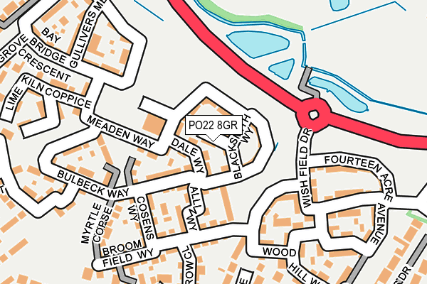 PO22 8GR map - OS OpenMap – Local (Ordnance Survey) PO22 8GR map - OS OpenMap – Local (Ordnance Survey)