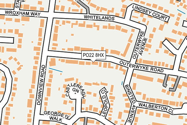 PO22 8HX map - OS OpenMap – Local (Ordnance Survey) PO22 8HX map - OS OpenMap – Local (Ordnance Survey)