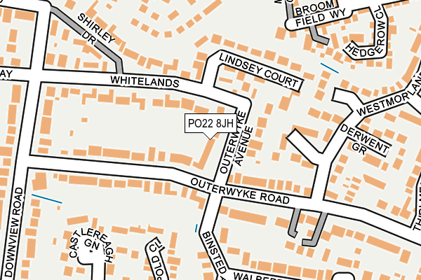 PO22 8JH map - OS OpenMap – Local (Ordnance Survey) PO22 8JH map - OS OpenMap – Local (Ordnance Survey)
