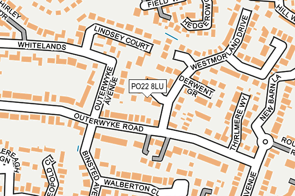 PO22 8LU map - OS OpenMap – Local (Ordnance Survey) PO22 8LU map - OS OpenMap – Local (Ordnance Survey)