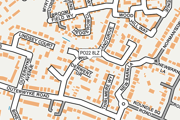 PO22 8LZ map - OS OpenMap – Local (Ordnance Survey) PO22 8LZ map - OS OpenMap – Local (Ordnance Survey)